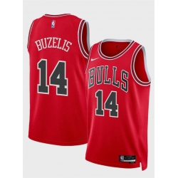 Men Chicago Bulls 14 Matas Buzelis Red 2024 Draft Icon Edition Stitched Basketball Jersey