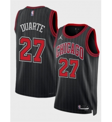 Men Chicago Bulls 27 Chris Duarte Black 2024 Draft Statement Edition Stitched Basketball Jersey