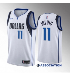 Men Dallas Mavericks 11 Kyrie Irving White Association Edition Stitched Basketball Jersey