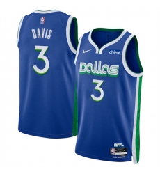 Men Dallas Mavericks 3 Anthony Davis Blue 2025 City Edition Stitched Basketball Jersey