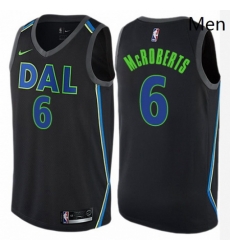 Mens Nike Dallas Mavericks 6 Josh McRoberts Authentic Black NBA Jersey City Edition 