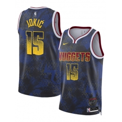Men Denver Nuggets 15 Nikola Joki u0107 Royal 2025 Select Series Swingman Stitched Basketball Jersey