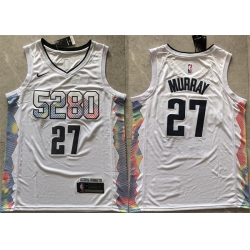 Men Denver Nuggets 27 Jamal Murray White 2024 City Edition Stitched Basketball Jersey