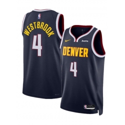 Men Denver Nuggets 4 Russell Westbrook Navy 2024 Icon Edition Stitched Basketball Jersey