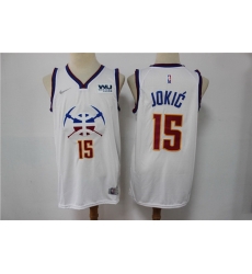 Men Denver Nuggets Nikola Jokic 15 NBA New White Swingman Nike Jersey