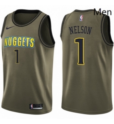 Mens Nike Denver Nuggets 1 Jameer Nelson Swingman Green Salute to Service NBA Jersey 