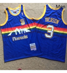 Nuggets 3 Allen Iverson Blue 2006 07 Hardwood Classics Swingman Jersey