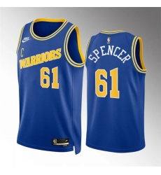 Men Golden State Warriors 61 Pat Spencer Blue Classic Edition Stitched Basketball Jersey