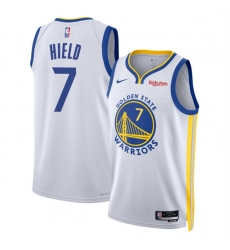 Men Golden State Warriors 7 Buddy Hield White Association Edition Swingman Stitched Basketball Jersey