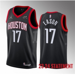 Men Houston Rockets 17 Tari Eason Black 2023 Statement Edition Stitched Basketball Jersey