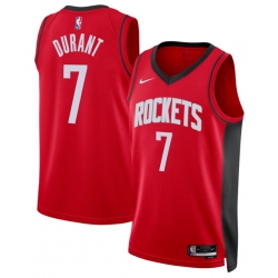 Men Houston Rockets Kevin Durant 7 Red Statement Edition Stitched Jersey