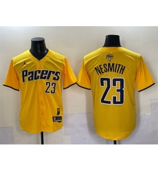 Men Indiana Pacers 23 Aaron Nesmith Yellow 2025 Finals Vapor Stitched Baseball Jersey Men Indiana Pacers 23 Aaron Nesmith Yellow 2025 Finals Vapor Stitched Baseball Jersey