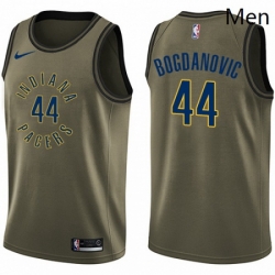 Mens Nike Indiana Pacers 44 Bojan Bogdanovic Swingman Green Salute to Service NBA Jersey 