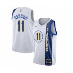 Pacers 11 Domantas Sabonis White Basketball Swingman City Edition 2019 20 Jersey