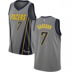 Pacers  7 Malcolm Brogdon Gray Basketball Swingman City Edition 2018 19 Jersey