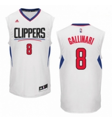 Mens Adidas Los Angeles Clippers 8 Danilo Gallinari Swingman White Home NBA Jersey 