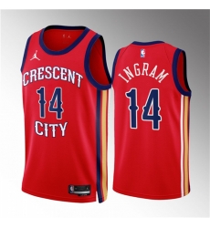 Men New Orleans Pelicans 14 Brandon Ingram Red 2022 23 Statement Edition Stitched Basketball Jersey