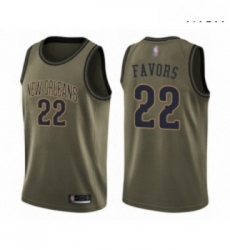 Mens New Orleans Pelicans 22 Derrick Favors Swingman Green Salute to Service Basketball Jersey 