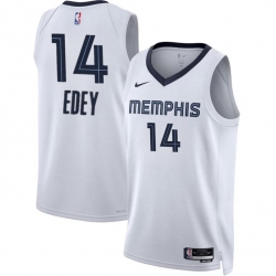 Men Memphis Grizzlies 14 Zach Edey White 2024 Draft Association Edition Stitched Jersey