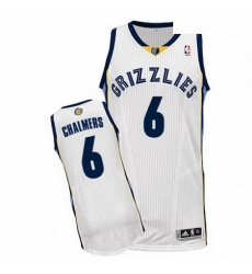 Mens Adidas Memphis Grizzlies 6 Mario Chalmers Authentic White Home NBA Jersey 