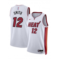 Men Miami Heat 12 Dru Smith White 2024 Association Edition Stitched Basketball Jersey