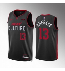 Men Miami Heat 13 Bam Adebayo Black 2023 24 City Edition Stitched Basketball Jersey