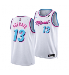 Men Miami Heat 13 Bam Adebayo White 2024 25 City Edition Stitched Basketball Jersey