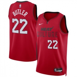 Men Miami Heat 22 Jimmy Butler Red 2024 25 City Edition Stitched Basketball Jersey