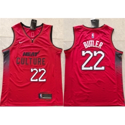 Men Miami Heat 22 Jimmy Butler Red 2024 City Edition Stitched Basketball Jersey