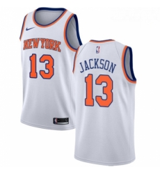 Mens Nike New York Knicks 13 Mark Jackson Authentic White NBA Jersey Association Edition