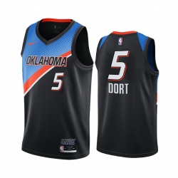 Men Nike Oklahoma City Thunder 5 Luguentz Dort Black NBA Swingman 2020 21 City Edition Jersey