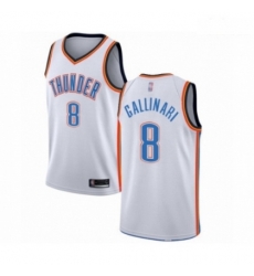 Mens Oklahoma City Thunder 8 Danilo Gallinari Authentic White Basketball Jersey Association Edition 