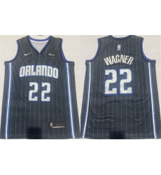 Men Orlando Magic 22 Franz Wagner Black Icon Edition Stitched Basketball Jersey
