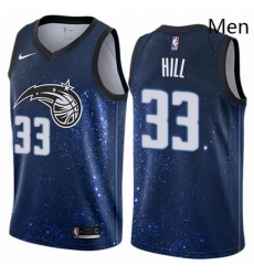 Mens Nike Orlando Magic 33 Grant Hill Swingman Blue NBA Jersey City Edition