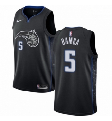 Mens Nike Orlando Magic 5 Mohamed Bamba Swingman Black NBA Jersey City Edition 