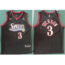 Men Philadelphia 76ers 3 Allen Iverson Black 2025 Classic Edition Stitched Stitched Jersey
