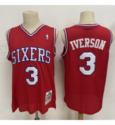 Men Philadelphia 76ers 3 Allen Iverson Red 2002 03 Hardwood Clas