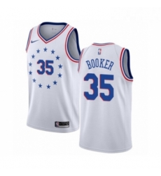 Mens Nike Philadelphia 76ers 35 Trevor Booker White Swingman Jersey Earned Edition 