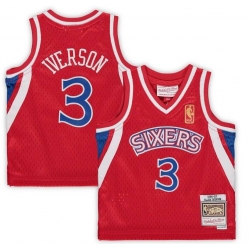 Toddler Philadelphia 76ers 3 Allen Iverson Red 1996 1997 Hardwood Classics Jersey