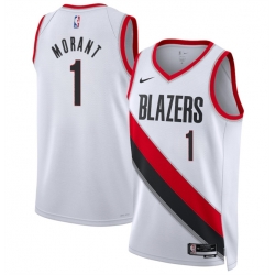 Men Portland Trail Blazers  1 Ja Morant White 2026 Association Edition Stitched Basketball Jersey