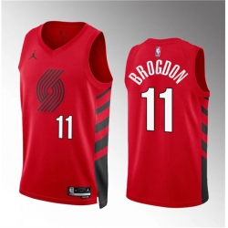 Men Portland Trail Blazers 11 Malcolm Brogdon Red Statement Edition Stitched Basketball Jersey