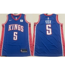 Men Sacramento Kings 5 De 27Aaron Fox Blue Stitched Jersey Men Sacramento Kings 5 De 27Aaron Fox Blue Stitched Jersey