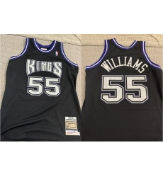 Men Sacramento Kings 55 Jason Williams Black M&N Throwback Stitched Jersey