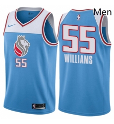 Mens Nike Sacramento Kings 55 Jason Williams Authentic Blue NBA Jersey City Edition 