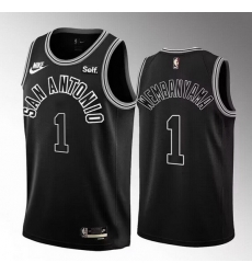 Men San Antonio Spurs 1 Victor Wembanyama Black 2022 23 Classic Edition Stitched Basketball Jersey