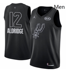 Mens Nike Jordan San Antonio Spurs 12 LaMarcus Aldridge Swingman Black 2018 All Star Game NBA Jersey