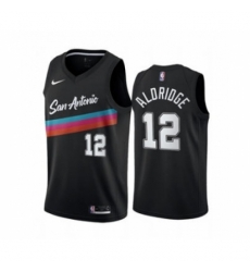 Men's San Antonio Spurs #12 LaMarcus Aldridge Black City Edition Fiesta 2020-21 Stitched Basketball Jersey