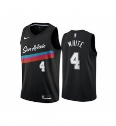 Men's San Antonio Spurs #4 Derrick White Black City Edition Fiesta 2020-21 Stitched Basketball Jersey