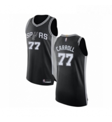 Mens San Antonio Spurs 77 DeMarre Carroll Authentic Black Basketball Jersey Icon Edition 