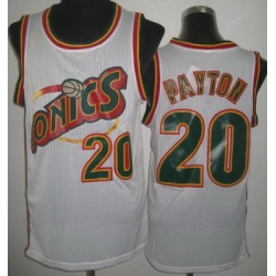 Seattle SuperSonics 20 Gary Payton White Throwback Revolution 30 NBA Jerseys